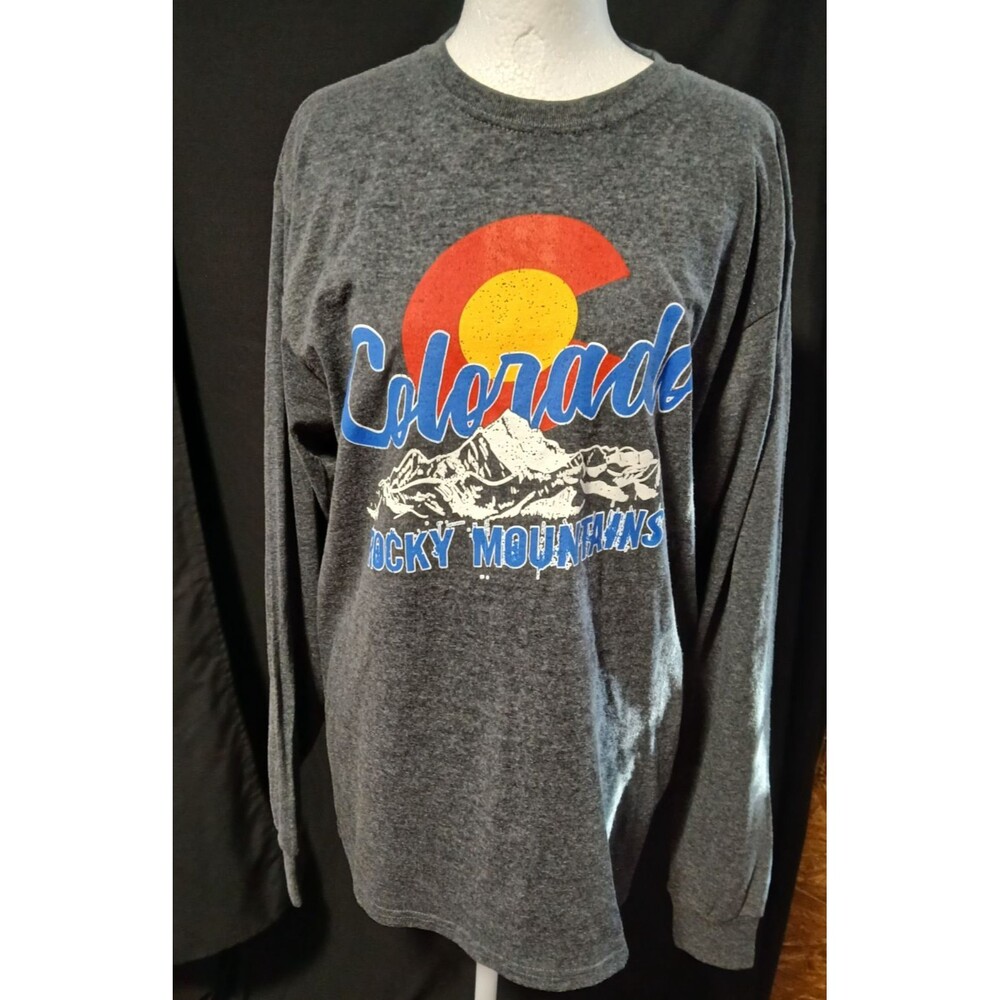 JERZEES   Colorado Rocky Mountains Gray Long Sleeve Shirt  Medium  NWT - Picture 2 of 11